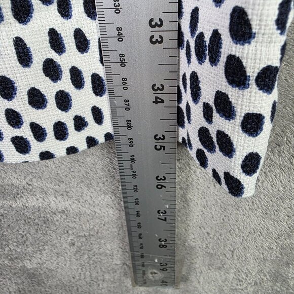 Womens J. Crew Sleeveless Black & White Polka Dot Sheath Dress 100% Cotton 0 - Picture 6 of 7